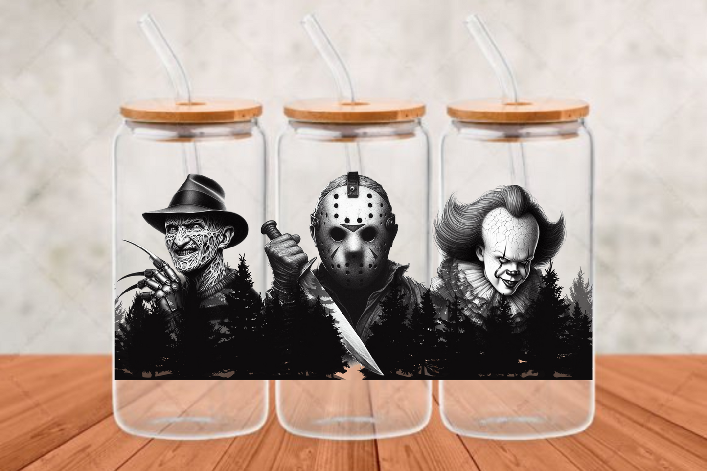Horror Movies4 (2) UV- DTF Adhesive cup wrap