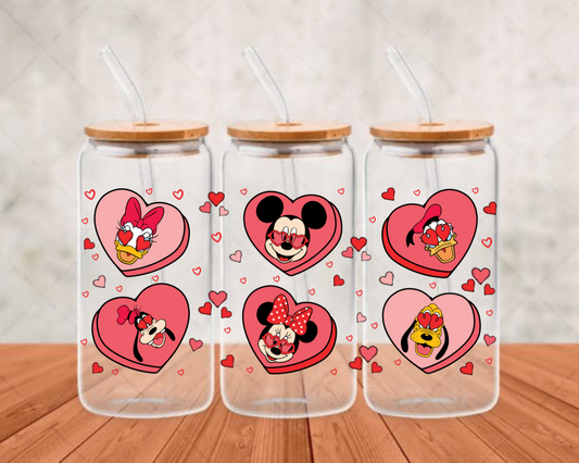 MOUSE IN  MINI HEARTS  WITH FRIENDS -DTF adhesive cup wrap
