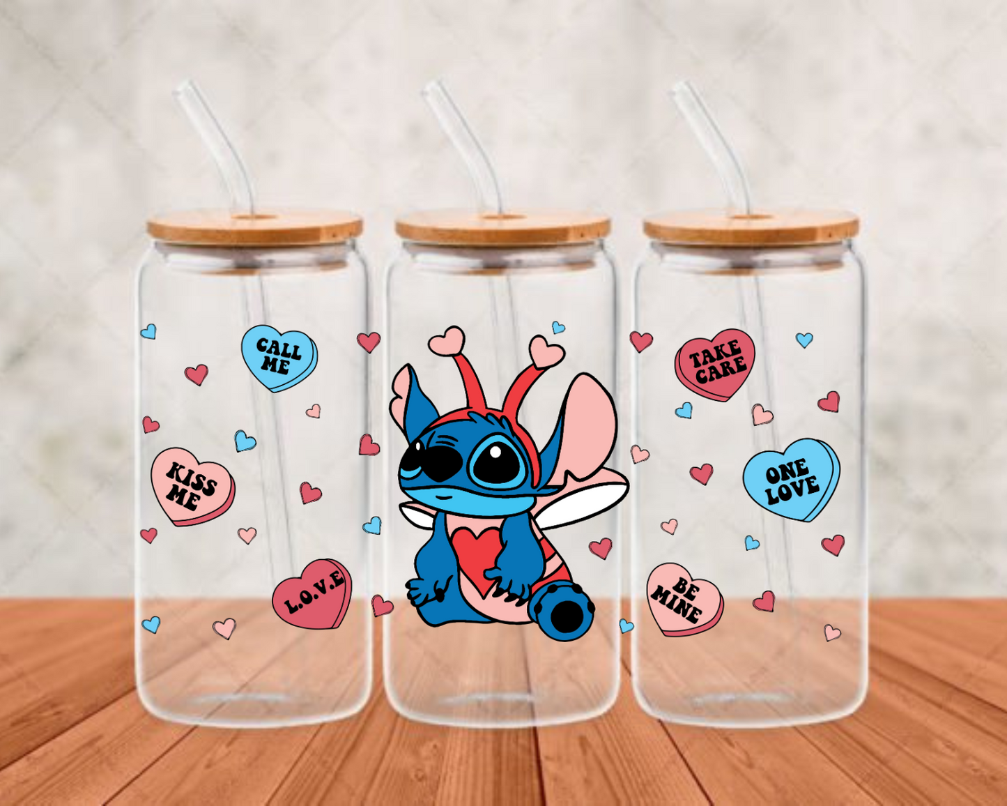 TAKE CARE blue cartoon -DTF adhesive cup wrap