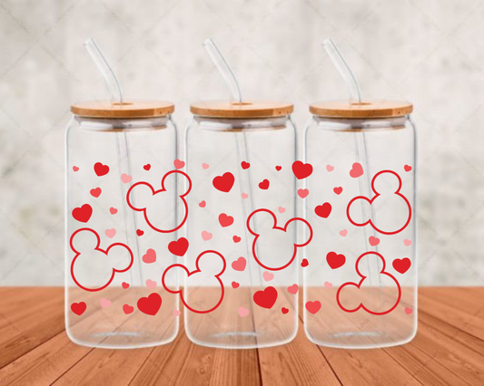 mouse hearts DTF adhesive cup wrap