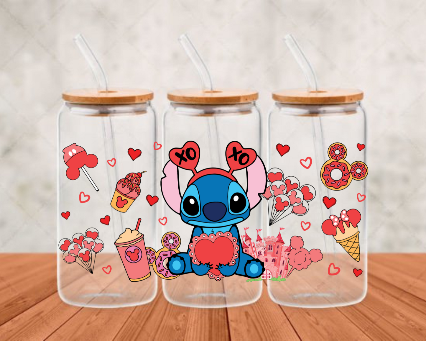 STITCH HEART  AND ICE CREAM  UV-DTF adhesive cup wrap