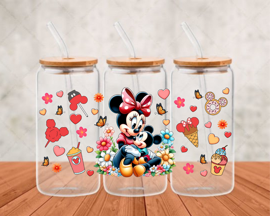 minnie mouse and baby UV- DTF Adhesive cup wrap