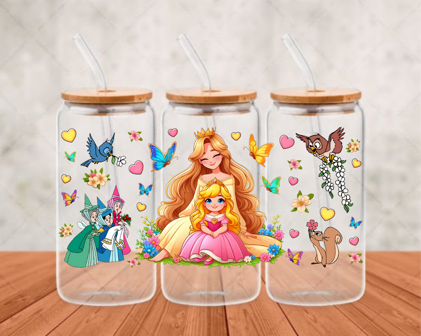 mama and sleeping beauty  UV- DTF Adhesive cup wrap