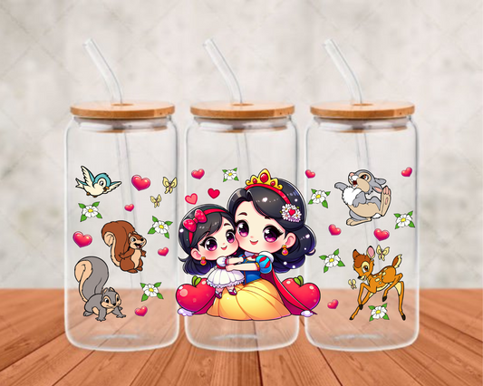 Snow White and daughter  UV-DTF adhesive cup wrap