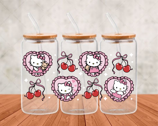 Hello Kitty Lace Heart UV-DTF (adhesive cup wrap)