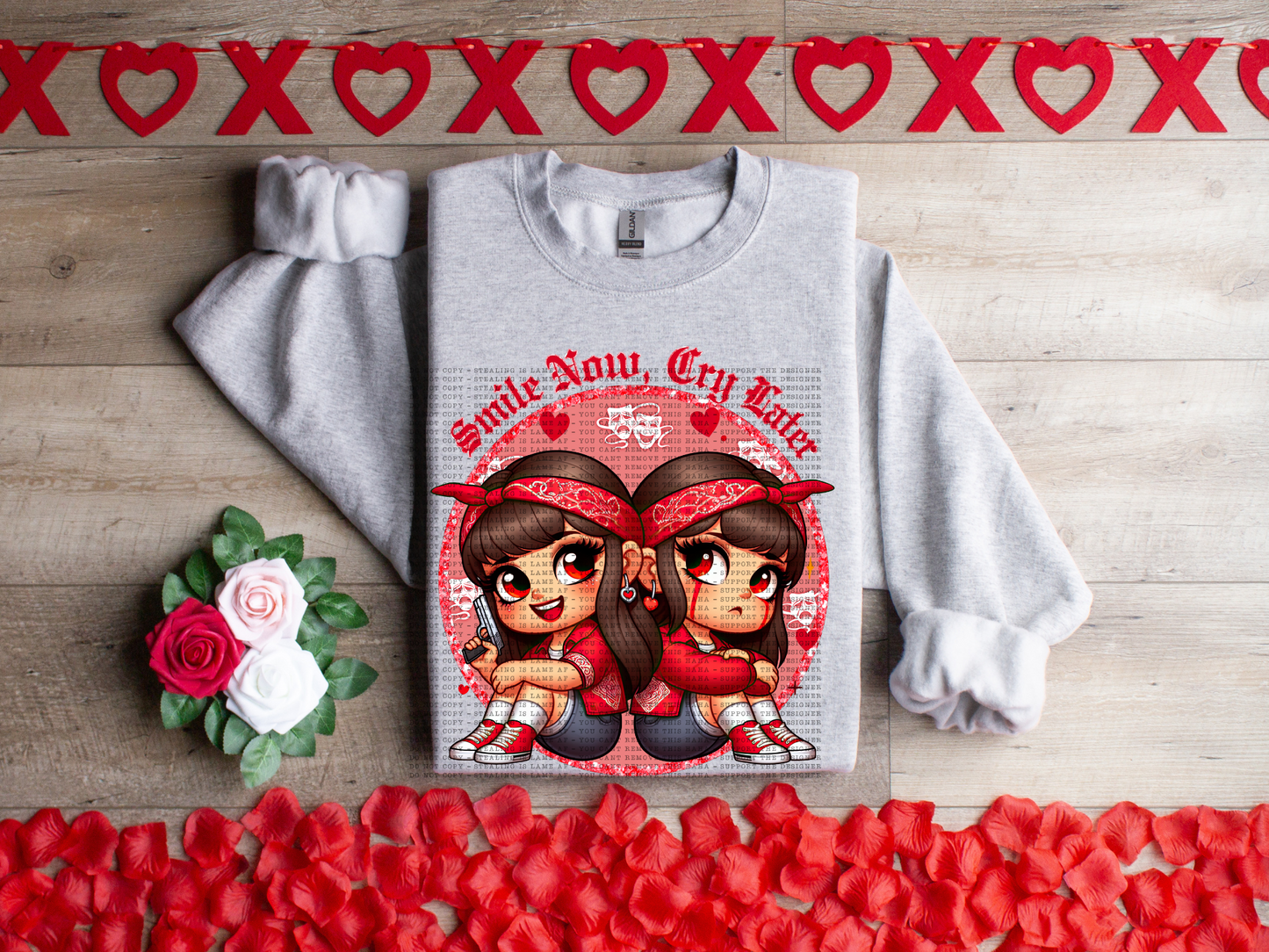 red circle smile now cry later