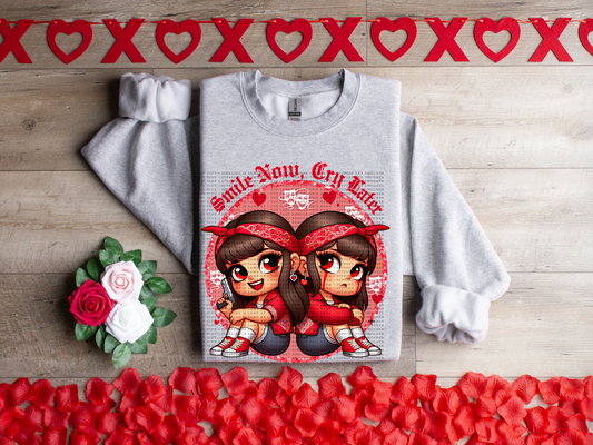 red circle smile now cry later